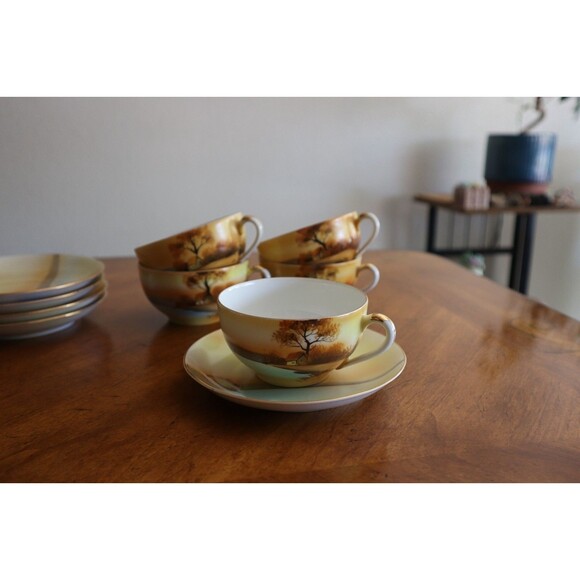 Lot of 5x Noritake China Tree In The Meadow Coffee Cup & Saucer Sets Mixed Marks - Picture 1 of 16